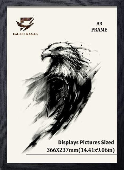 EAGLE FRAMES- A3 Photo Frame: Black Wooden Effect. - EAGLE FRAMES